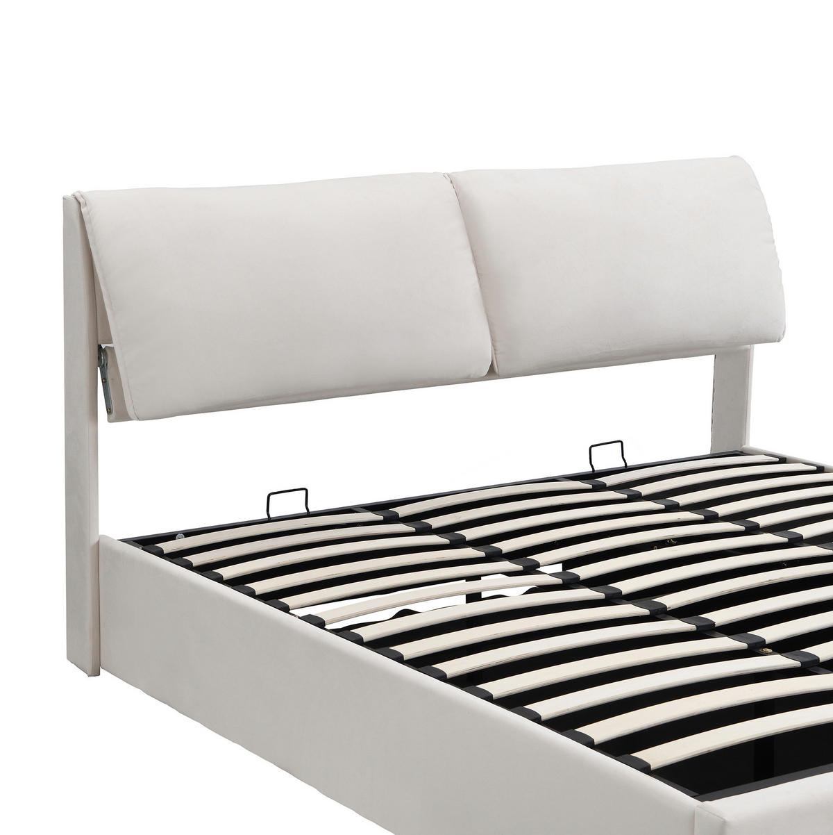 POLSTERBETT 180/200 cm Beige aus Samt mit Bettkasten - Beige, Textil (180/200cm) - OKMYHOME