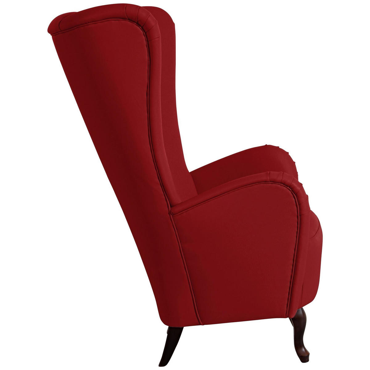 HOCHLEHNSESSEL Kailey Bezug Kunstleder Buche nussbaum dunkel / chilli - Rot, Kunststoff (96/122/89cm) - 58aufmkessel