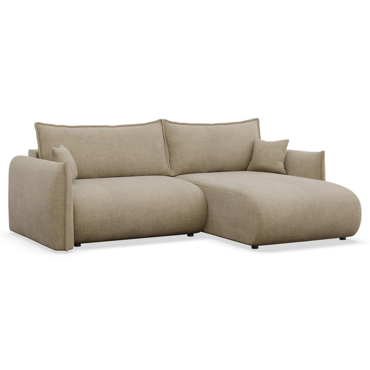 ROHOVÁ SEDAČKA Cushi béžová žinylka - černá/béžová, textil/plast (183/252cm) - Selsey
