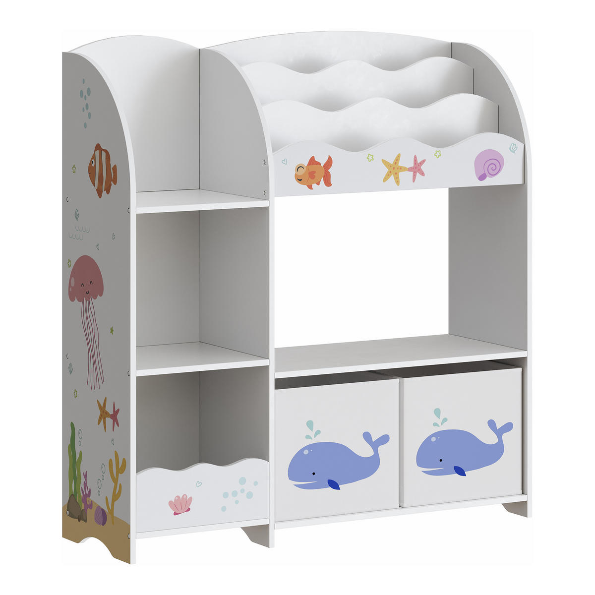 KINDERREGAL Lysekil - Lila, Holzwerkstoff (93/100/30cm) - [en.casa]