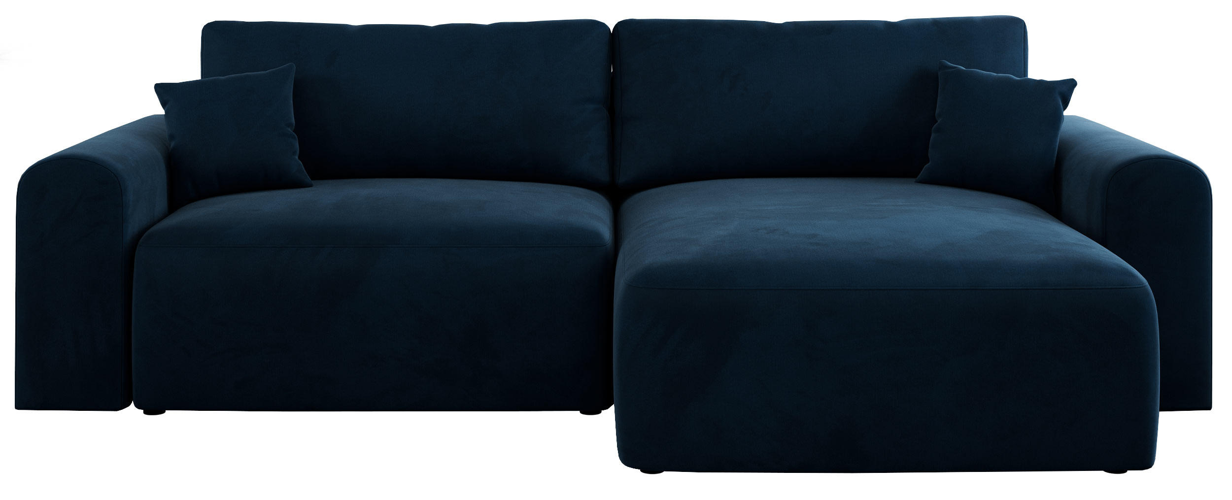 ECKSOFA NELSON Dunkelblau Velvet - Schwarz/Dunkelblau, Kunststoff/Textil (274/152cm) - MKS