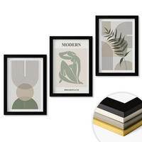 WANDBILDER 3er-Set - 20x30 cm Schwarzer Rahmen - Stilvolle Pflanzengrafiken - Schwarz, Kunststoff (20/30cm) - ArtPrintCave