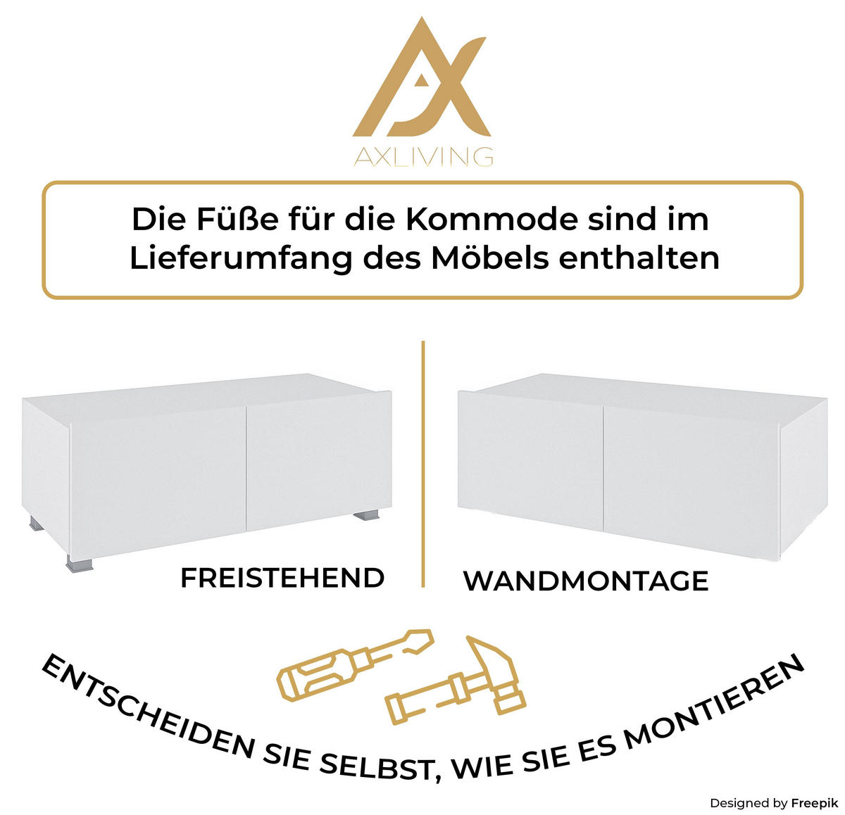 WOHNWAND Kossana 17 Modern Weiß 300/155/43 cm Schrankwand - Weiß, Holzwerkstoff/Kunststoff (300/155/43cm) - AX Living