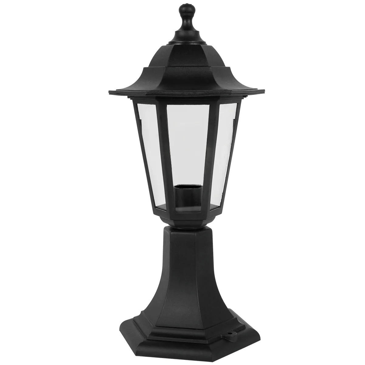 AUSSENLEUCHTE MITTEL YASMIN Schwarz Traditionelle Laterne Stil - Schwarz, Kunststoff (16.5/17.1/42.2cm) - CGC Europe