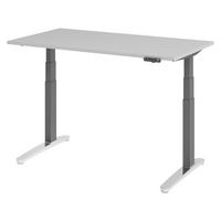 SCHREIBTISCH elektrisch XBHM 80/140/74 cm in Grau/Graphitfarben/Alu poliert - Silberfarben/Graphitfarben, Holzwerkstoff (80/140/74cm) - bümö