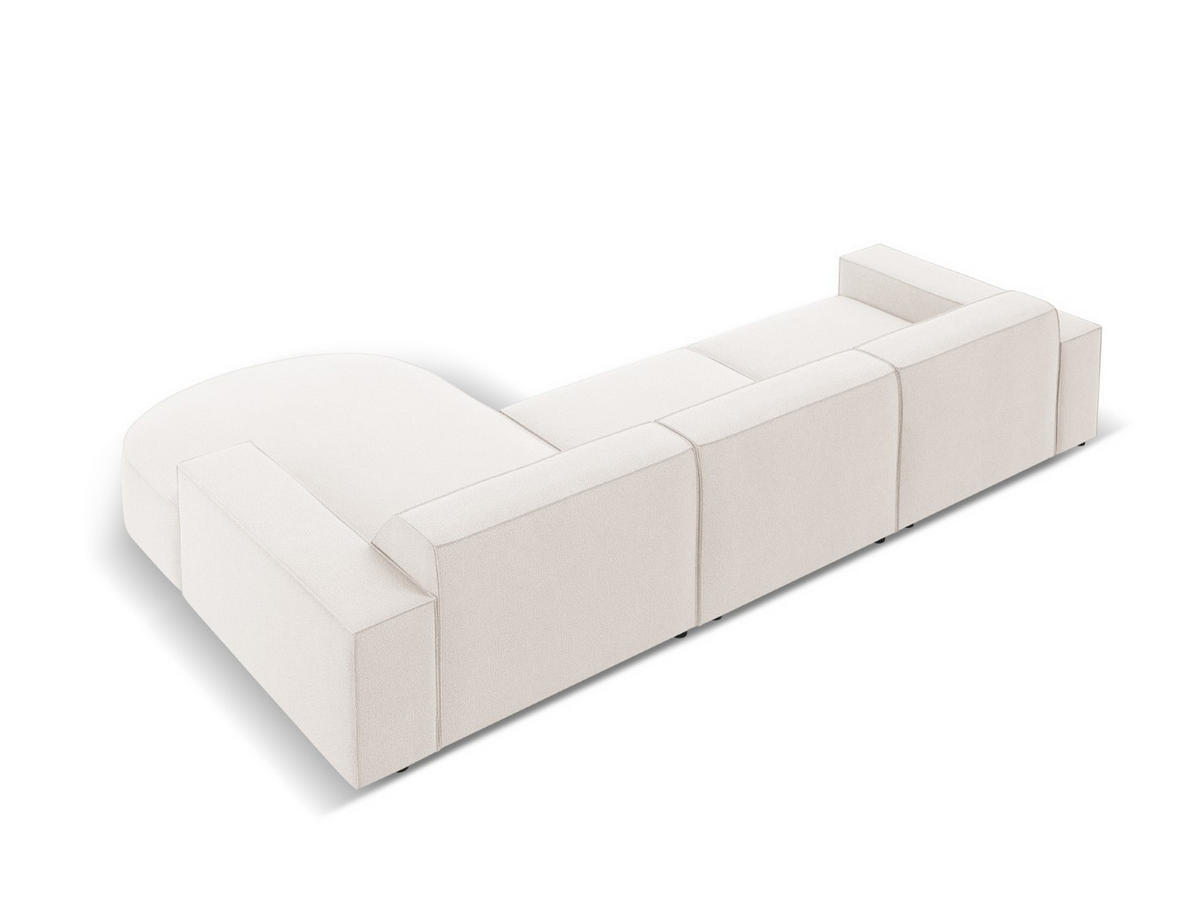 ECKSOFA rechts Jodie aus strukturiertem Stoff leichtes beige 4 Sitzplätze - Beige, Textil (166/284cm) - Micadoni