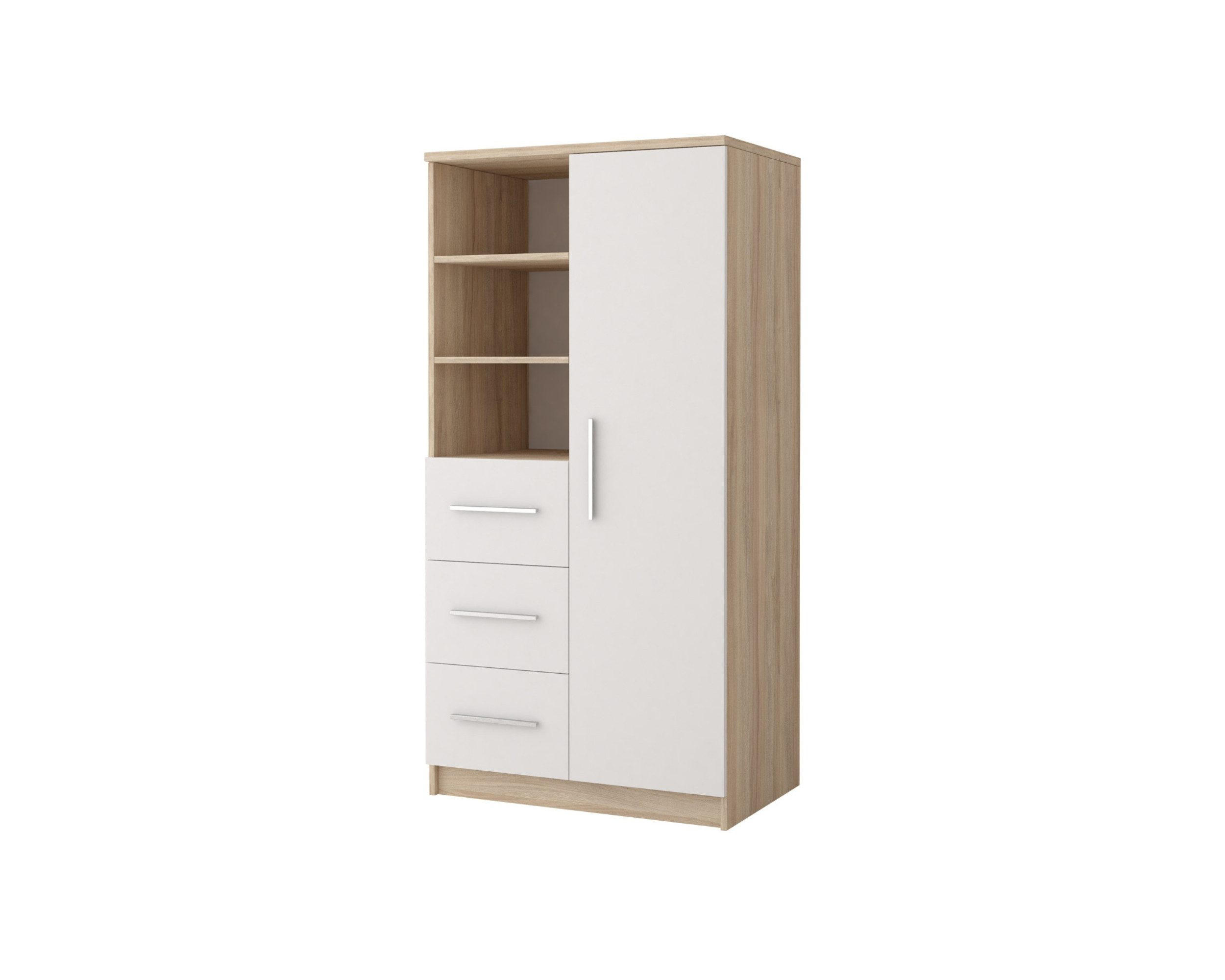 KINDERREGAL OLMO 05 80/40/160 Weiß/Sonoma Eiche - Weiß/Sonoma Eiche, Holzwerkstoff (80/160/40cm) - Deine Möbel 24