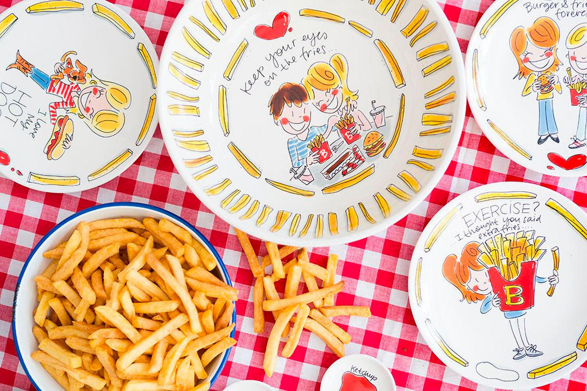 FRÜHSTÜCKSTELLER Love Snack in Bunt - 22cm - Multicolor, Keramik (21.8/21.8/2.5cm) - Blond Amsterdam