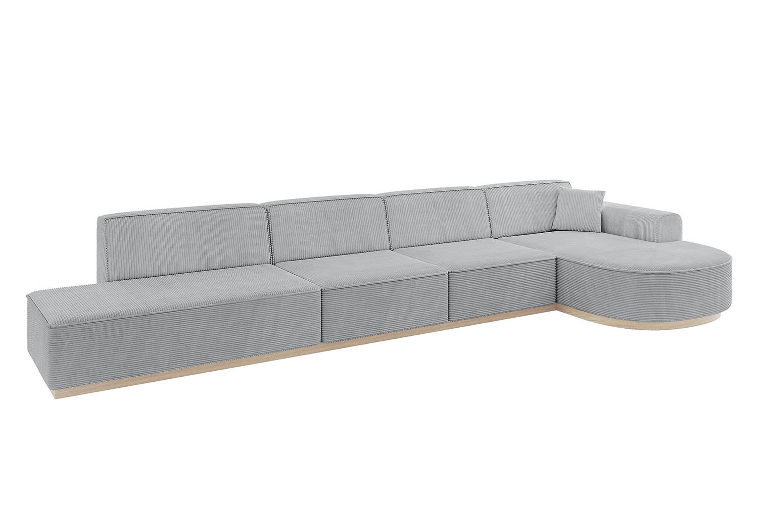 ECKSOFA Ottomane Rechts ARRIO-L3 - 413x171x83 cm Grau - Grau, Holzwerkstoff/Textil (413/171cm) - ALTDECOR