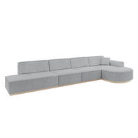 ECKSOFA Ottomane Rechts ARRIO-L3 - 413x171x83 cm Grau - Grau, Holzwerkstoff/Textil (413/171cm) - ALTDECOR