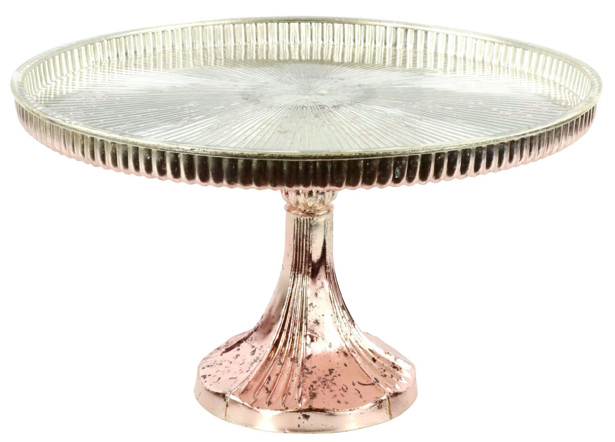 SERVIERPLATTE Biarritz Ø40 cm - Rosa, Glas (40/23/40cm) - FURNARO