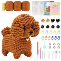 KOMPLET za kvačkanje medvedjega pudlja, amigurumi za začetnike z navodili - rjava, tekstil (1/1/1cm)