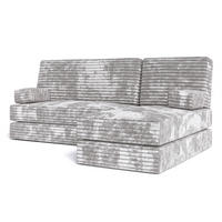 ROHOVÁ SEDAČKA NOTIA modulární Boneless pohovka s funkcí spaní, světle šedá TILIA 86 - šedá, textil (200/120cm) - MASSENO