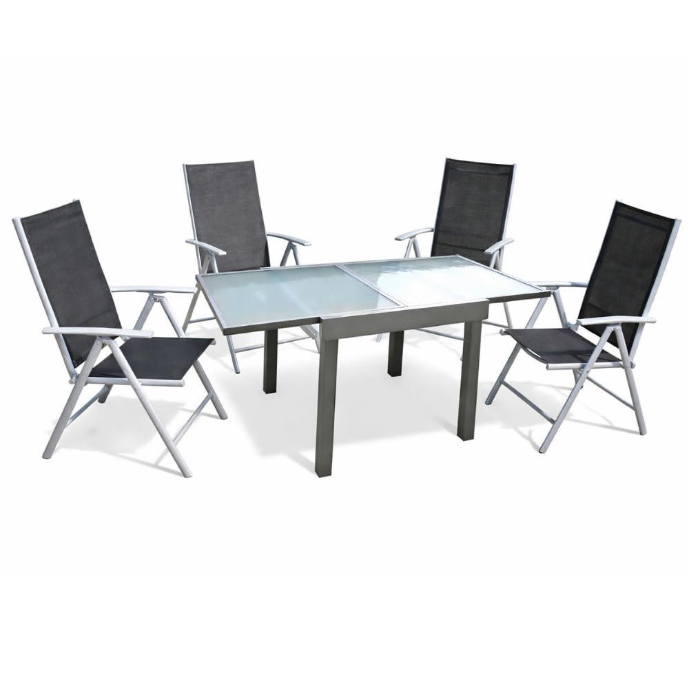 GARTEN-SITZGRUPPE Arne 7-teilig Gartenmöbel-Set - Grau, Metall - DELUKE