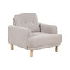 SESSEL Taupe Tuve - Beige/Weiß, Textil (88/85/90cm) - Beliani