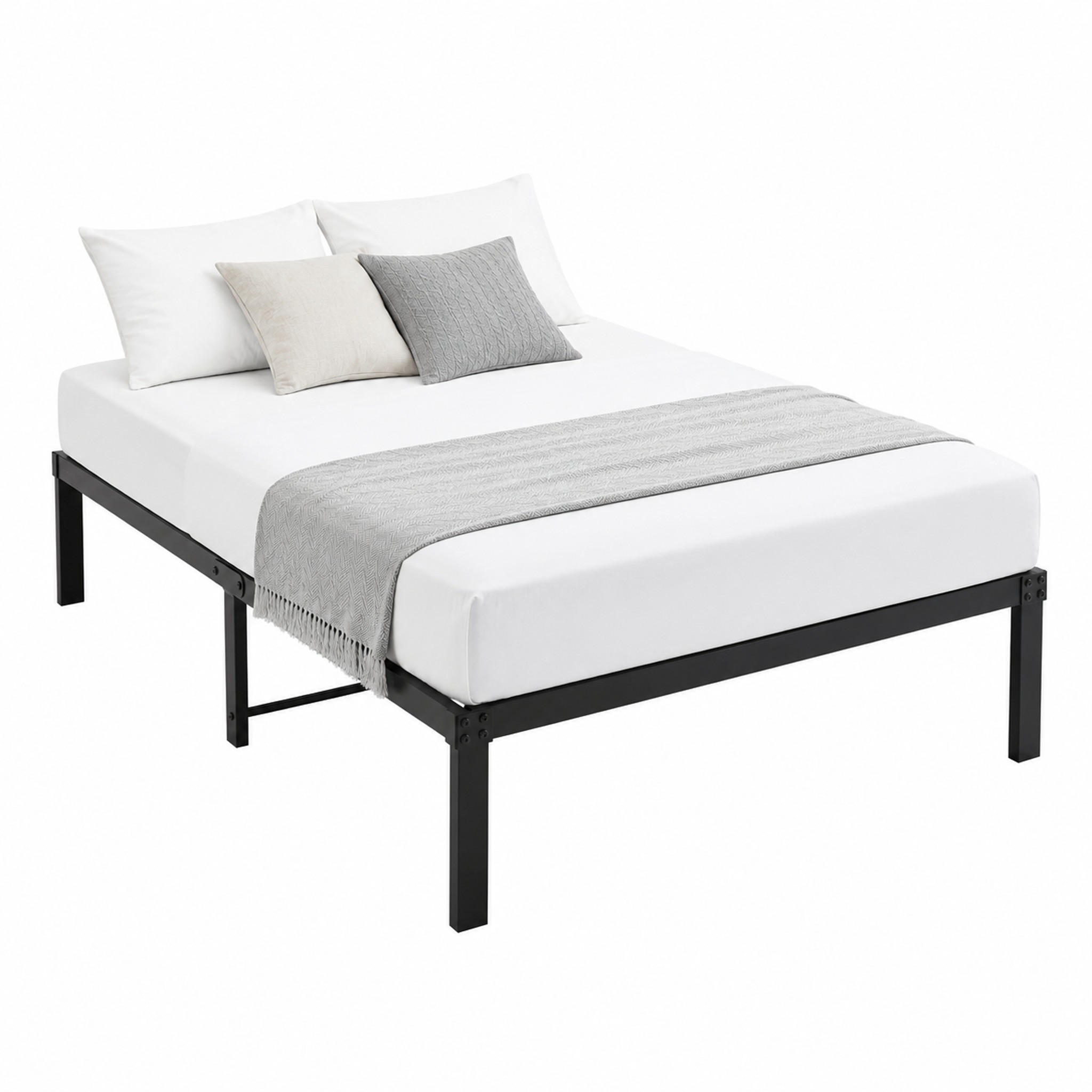 BETT Metall 90x200 cm Schwarz - Schwarz, Metall (90/200cm) - Meubliv