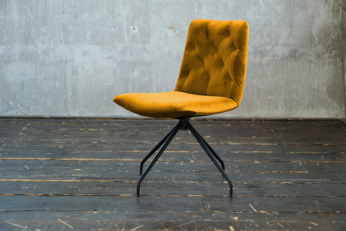 DREHSTUHL NEW CHARME Gelb Velvet - Gelb, Textil (52/87/66cm) - KAWOLA