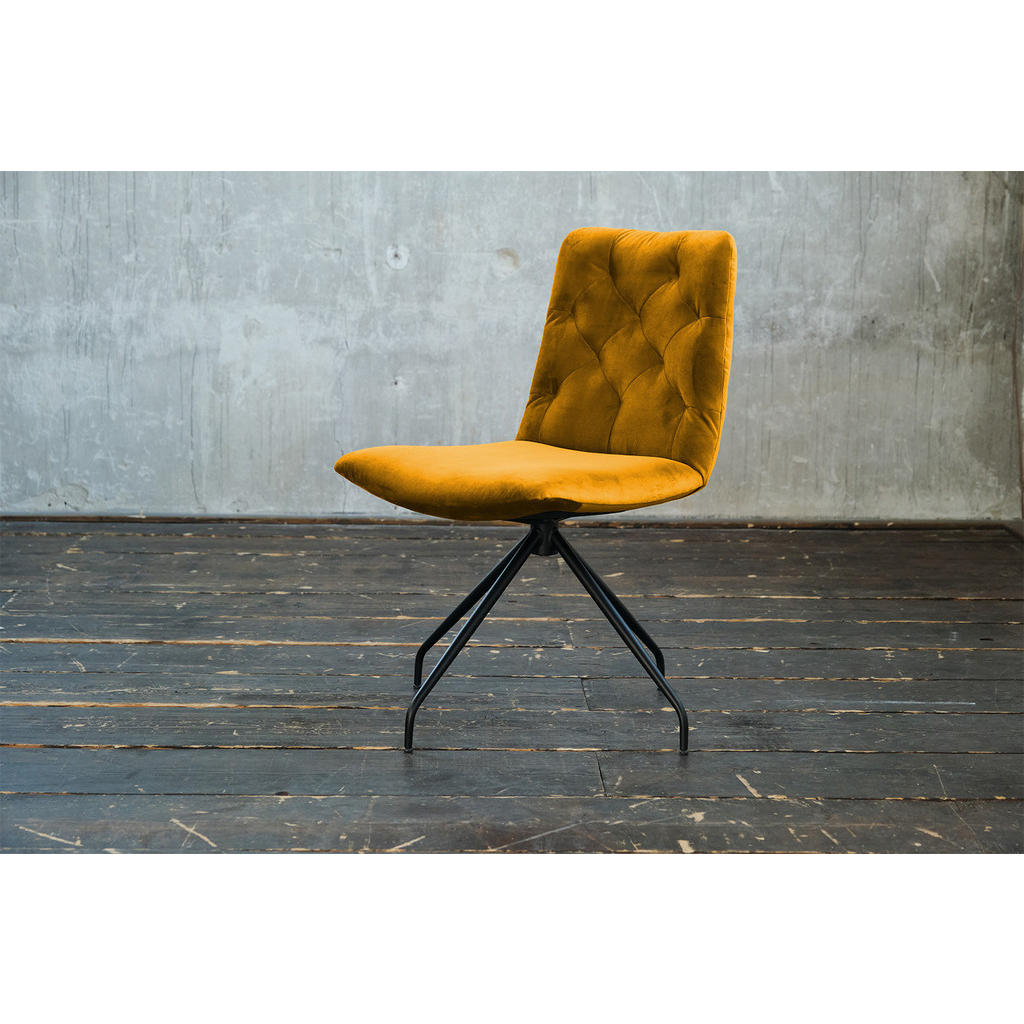 Thumbnail - Kawola Drehstuhl, Gelb, Textil, 52x87x66 cm, Esszimmer, Stühle, Esszimmerstühle, Vierfußstühle