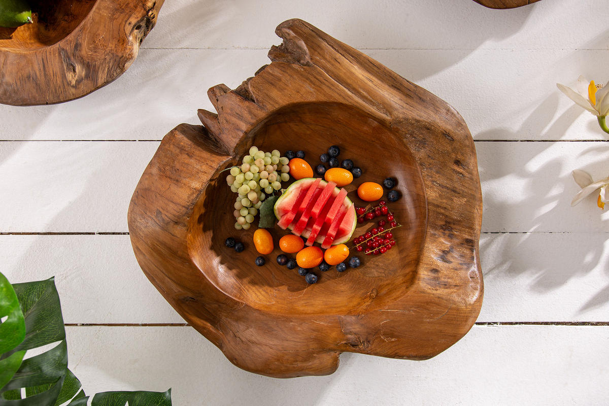 DEKOSCHALE NATURE ROOT Teakholz Natur 50 cm - Braun, Holz (50/15cm) - riess-ambiente