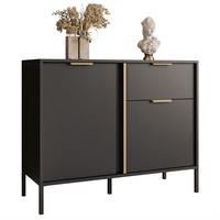 KOMMODE LARETTO 103 cm 2D1S anthrazit - Schwarz, Holzwerkstoff (103/81.4/40cm) - Lookway