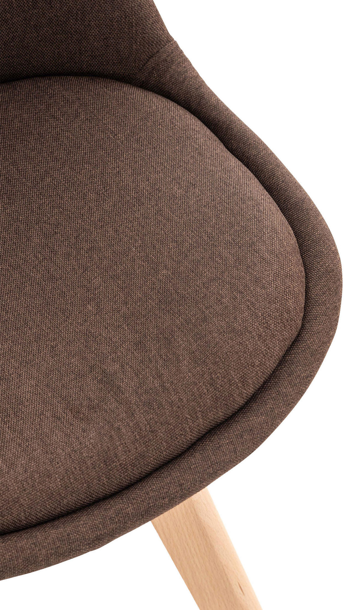 STUHL 4er Set Stoff braun - Eukalyptusholzfarben/Braun, Holz/Textil (49/83/50cm) - CLP