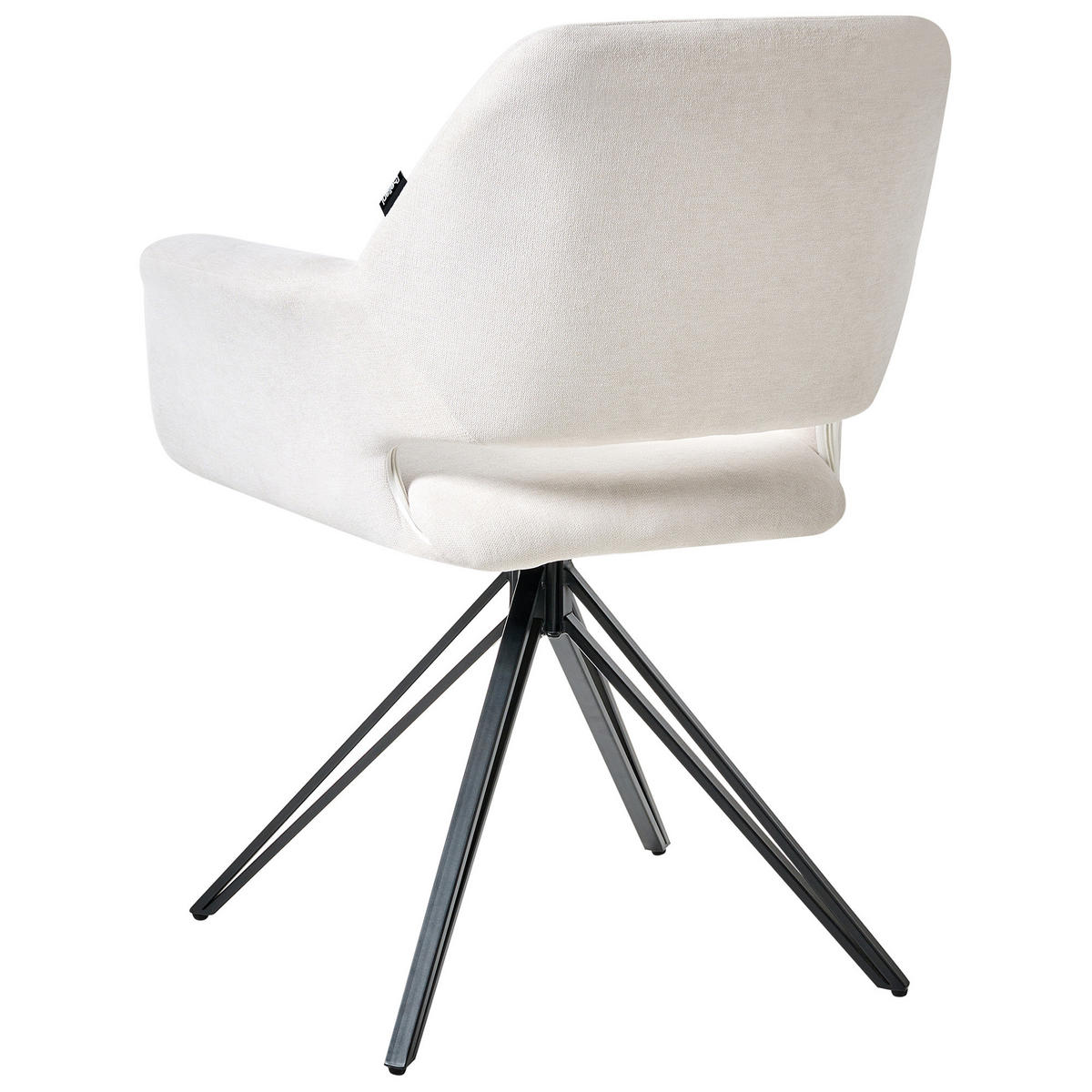 ESSZIMMERSTUHL 2er-Set Cremeweiß Ciney - Schwarz/Weiß, Textil (59/85/61cm) - Beliani