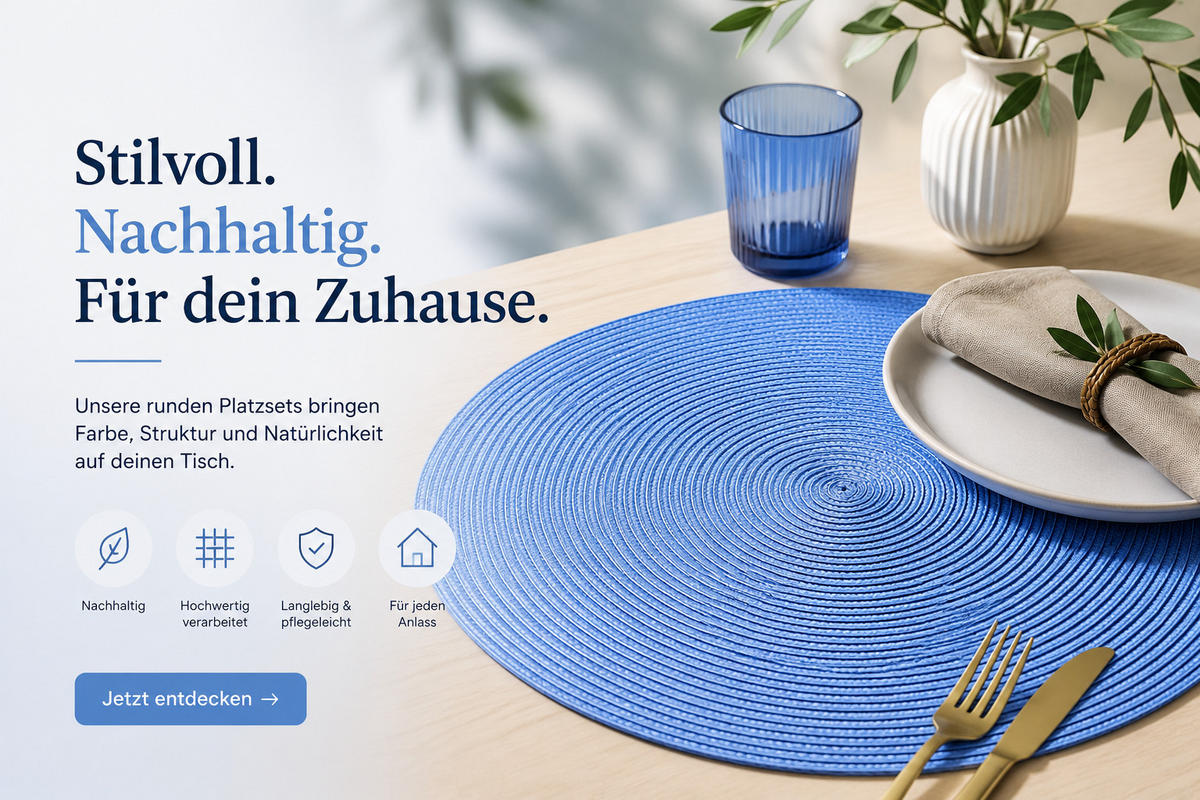 PLATZSET Polypro Bleu rund ca. 35 cm Tischset - Blau, Kunststoff (35cm) - TiborTex