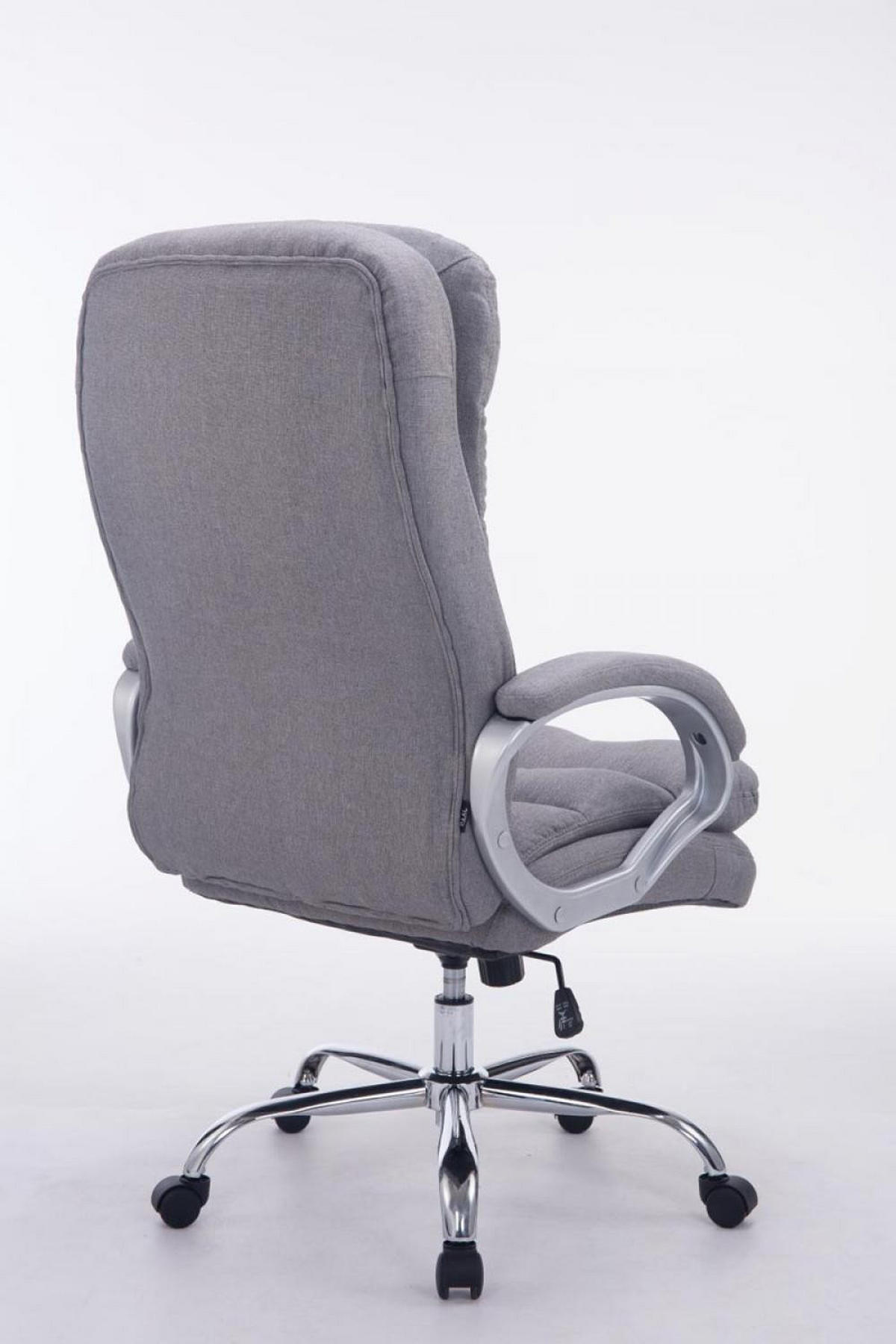 CHEFSESSEL Stoff grau - Chromfarben/Grau, Textil/Metall (68/116/77cm) - CLP