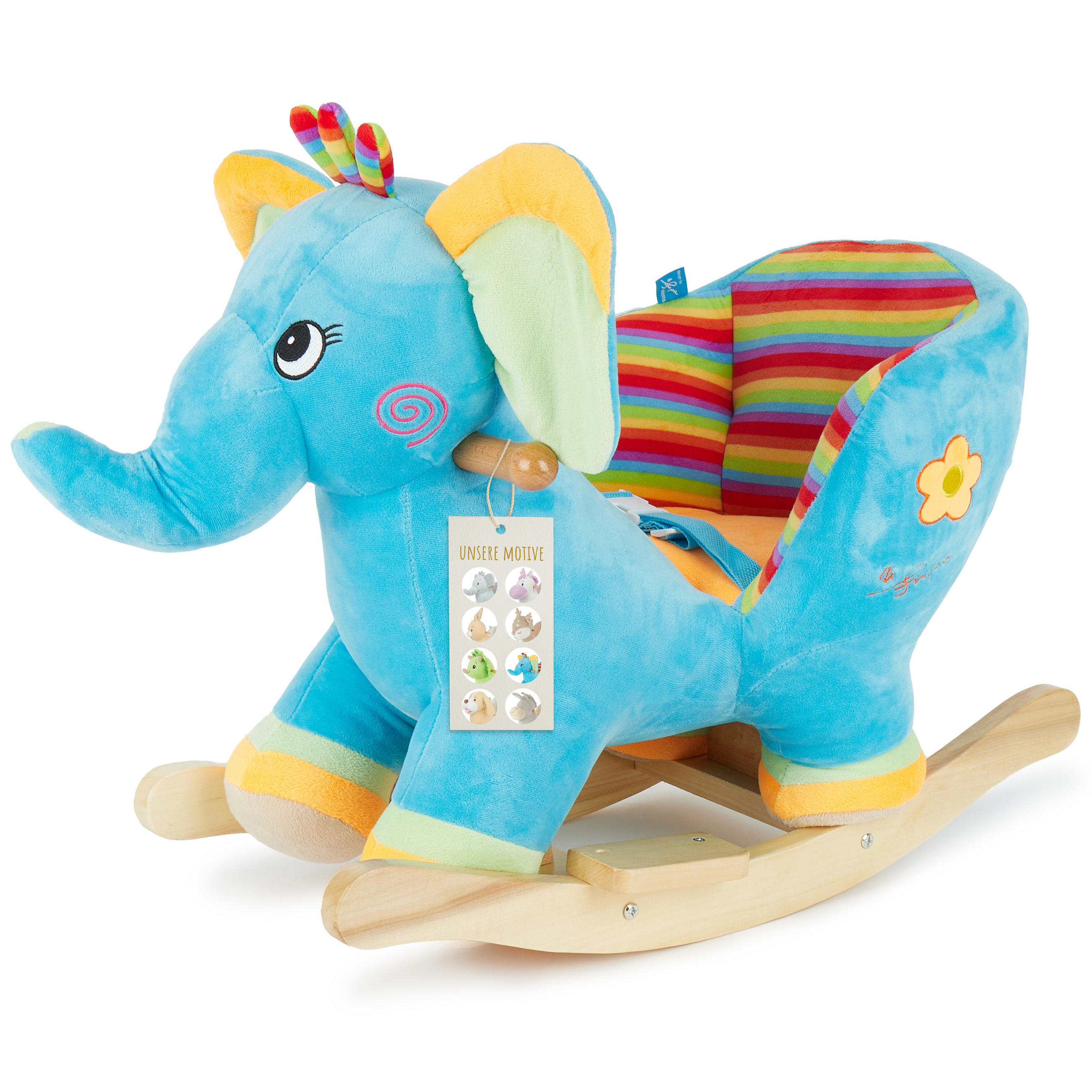 Bieco Spielwaren Schaukeltier Blau 31x53x60 cm
