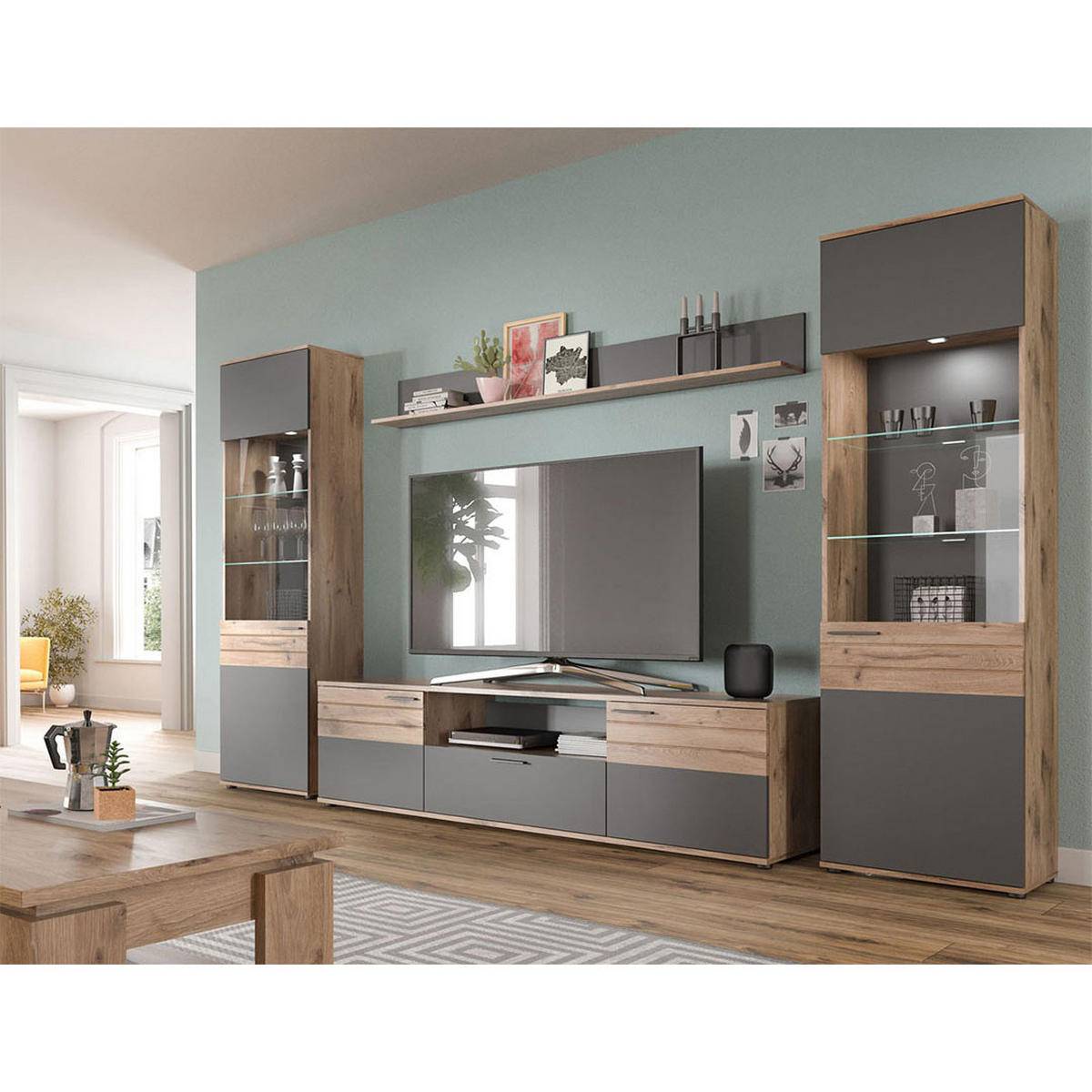 WANDREGAL Mason 20/180/21 cm - Eiche Wotan, Holzwerkstoff (180/21/20cm) - Xonox