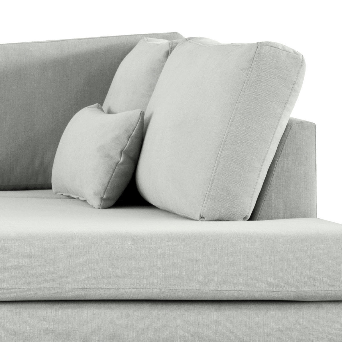 WOHNLANDSCHAFT mit Longchair - Eichefarben/Grau, Naturmaterialien/Eichenholz (371/81/219cm) - home24