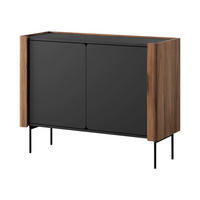 KOMMODE Wrap K105 - Nussbaumfarben/Schwarz, Holzwerkstoff/Metall (105/83/40cm) - MIRJAN24