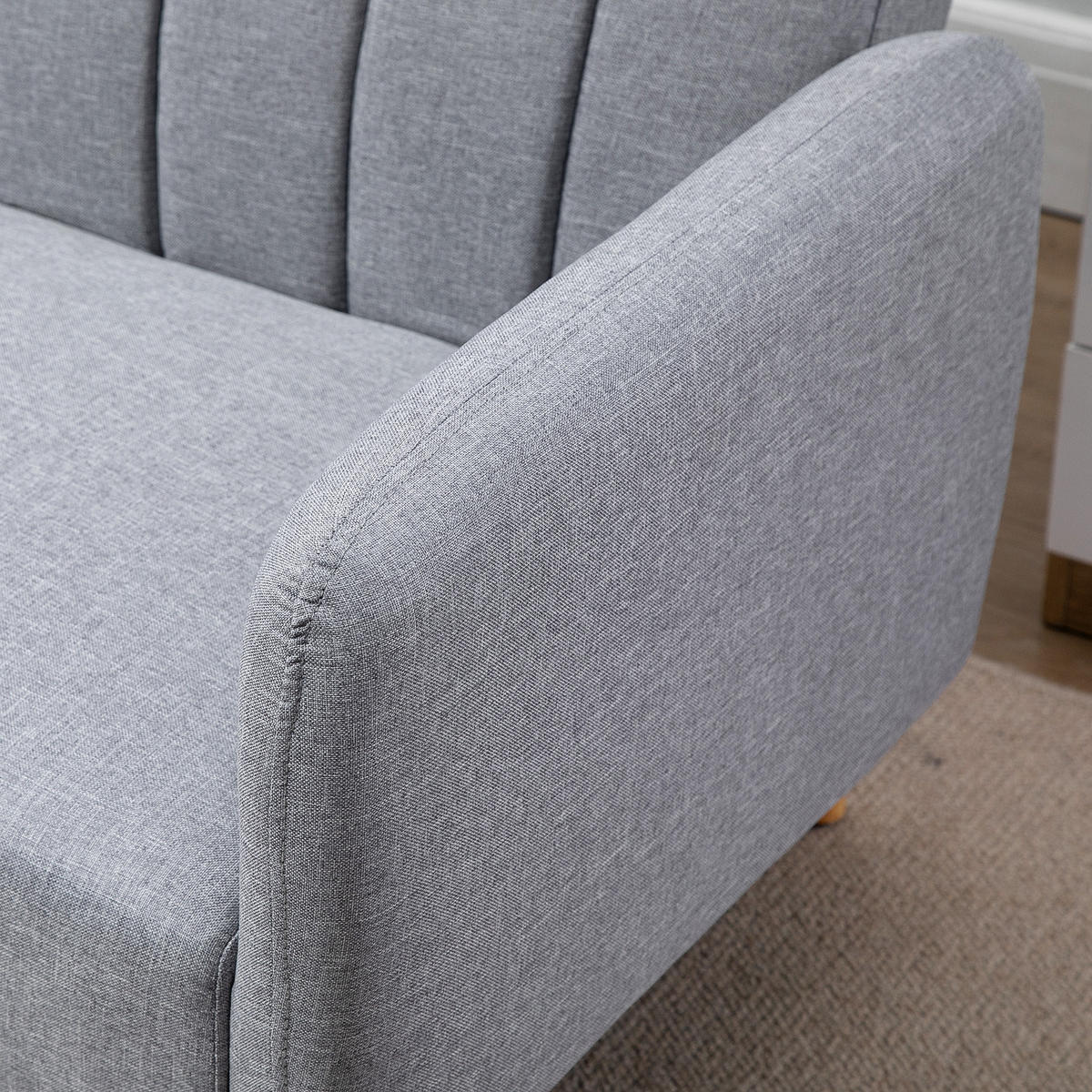 SCHLAFSOFA 2er-Sitz DE-14543 mit 3-fach verstellbarer Rückenlehne Grau - Hellgrau, Holzwerkstoff (173/73/75cm) - ComfortXL