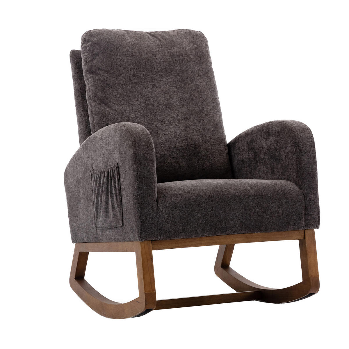 SCHAUKELSTUHL Leinen dunkelgrau - Dunkelgrau, Holz/Textil (69/101/94cm) - Urban Meuble