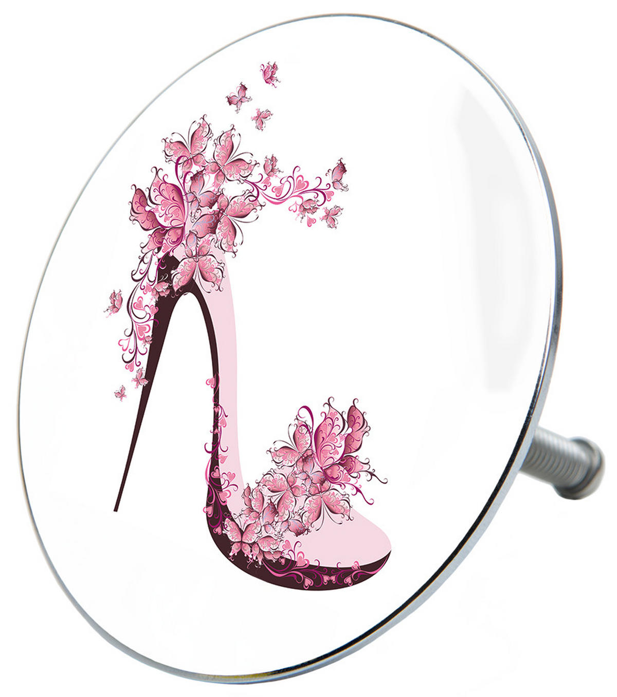 BADEWANNENSTÖPSEL Schuh - Weiß, Metall (8/10/10cm) - Sanilo