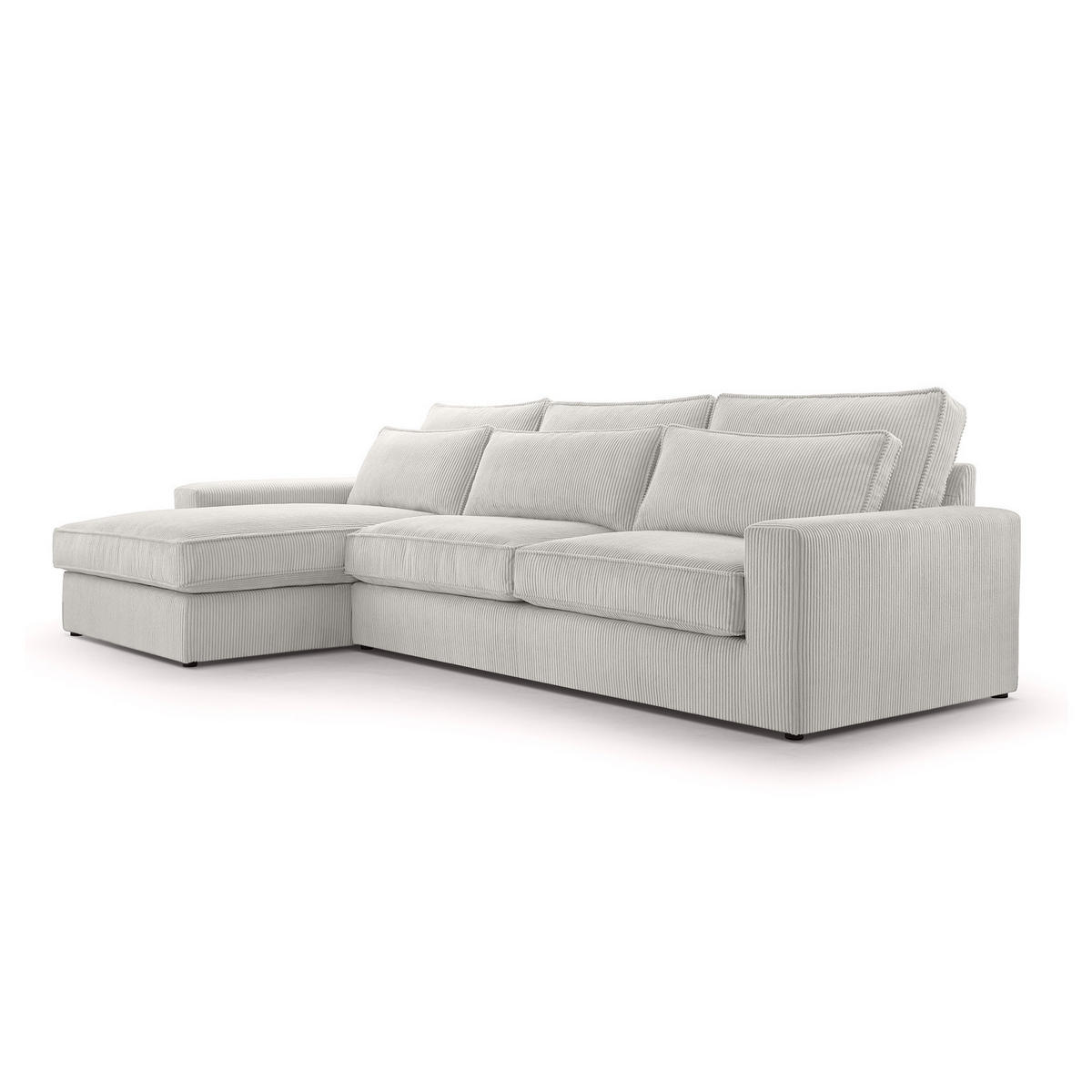 ECKSOFA 4 Sitzer Medan Mini, Hellgrau - Hellgrau, Textil (276/176cm) - Fedve