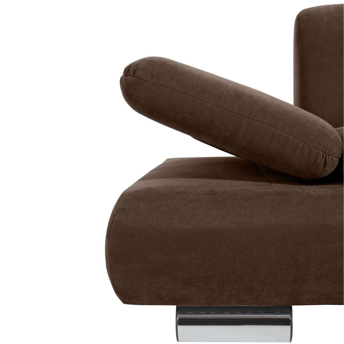 SOFA 2-Sitzer Kaye Bezug Veloursstoff Metallfuß verchromt / braun - Braun, Kunststoff (190/76/90cm) - 58aufmkessel