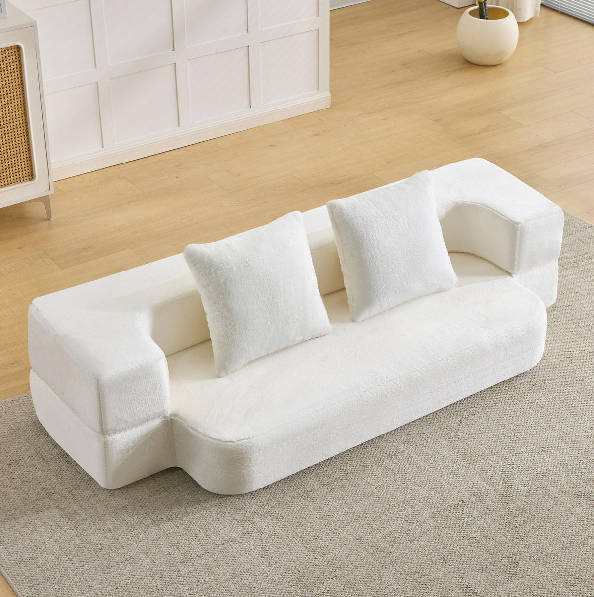 SCHLAFSOFA klappbar White 2-Sitzer - Weiß, Kunststoff (52/48/190cm) - Meubliv