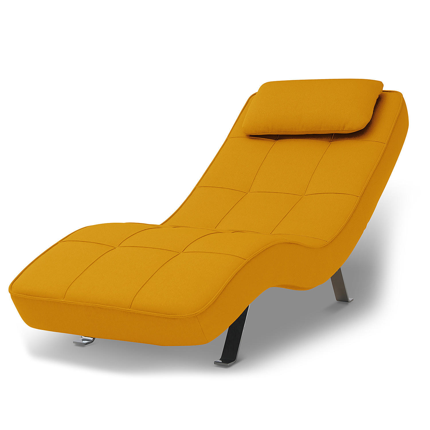 RELAXLIEGE - Chromfarben/Gelb, Textil (70/80/170cm) - home24