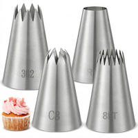 SPRITZTÜLLEN 4er Set Edelstahl Groß - Silberfarben, Metall (3.5/3.5/5.4cm)