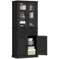 HIGHBOARD DE-08699 Acrylfront mit Schubladen Schwarz - Schwarz, Holzwerkstoff (40/182.5/76cm) - ComfortXL