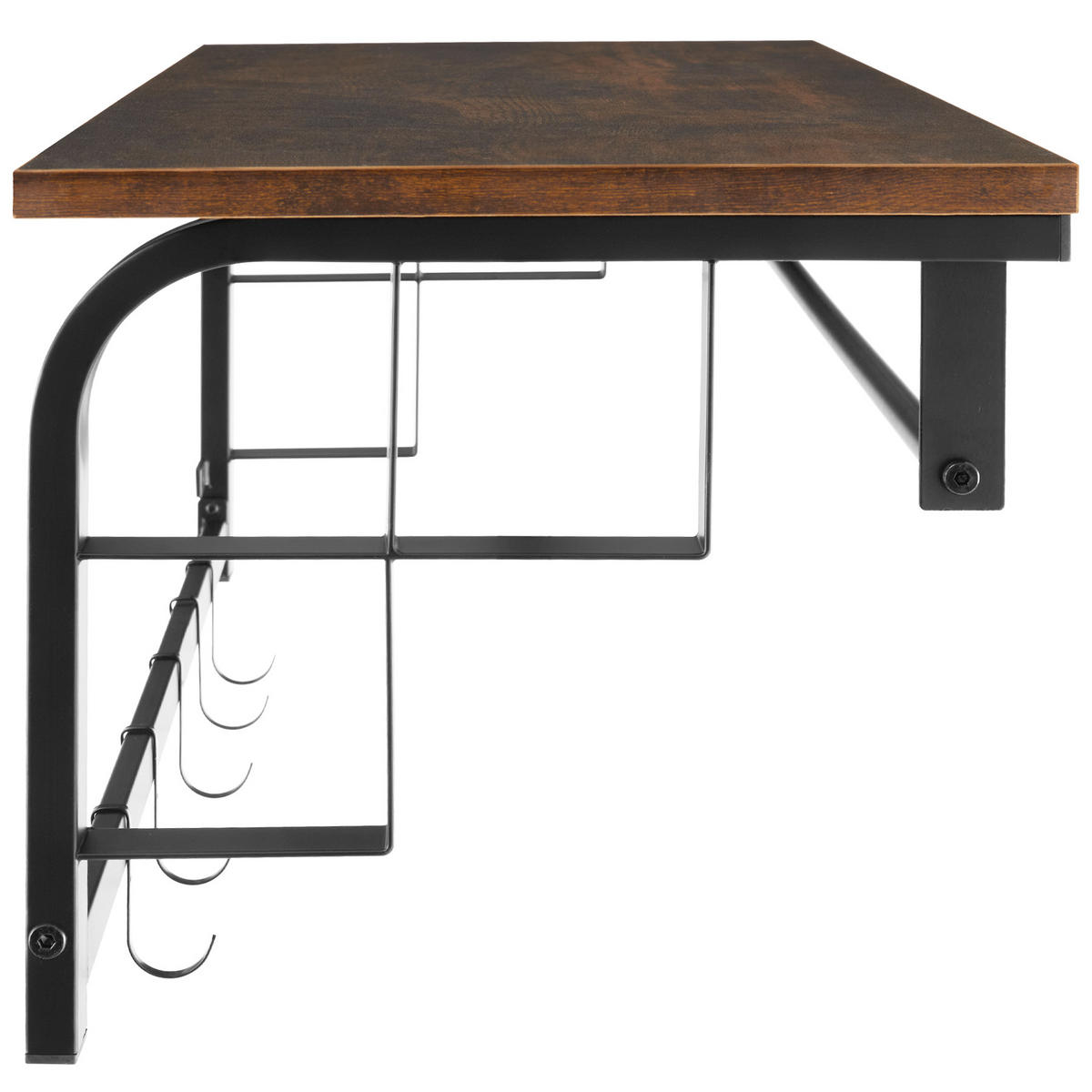 WANDGARDEROBE Westwood,66 x 30 x 27 cm,Industrial Holz dunkel, rustikal - Rostfarben, Holz (66/27/30cm) - tectake