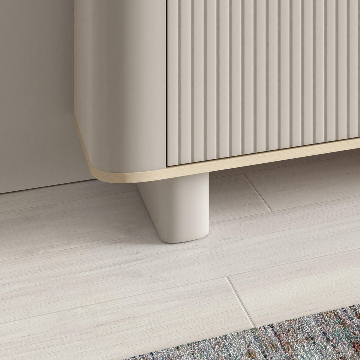 TV-SCHRANK Hängende RTV Kommode 200 cm Misterio mit Lamellen Cashmere Eiche Vicenza - Creme, Holzwerkstoff (200/42/40cm) - Jerpax