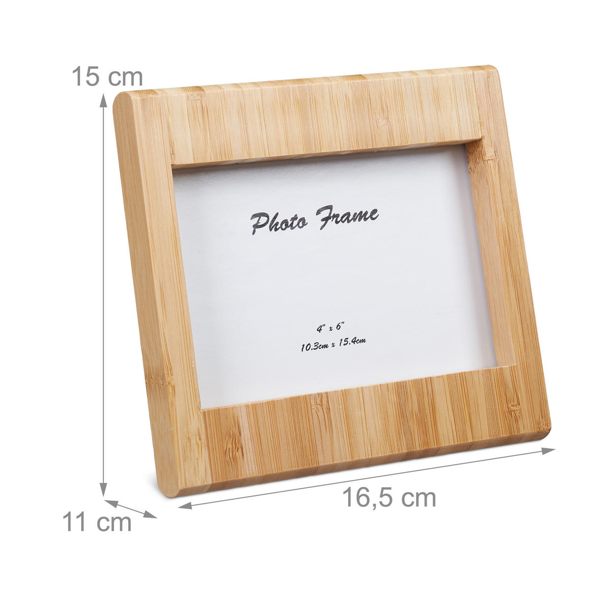 BILDERRAHMEN - Hellbraun, Glas/Holz (16.5/15cm) - Relaxdays