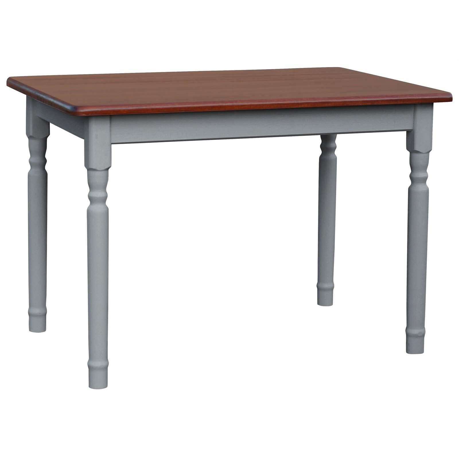 KOMA Esstisch KM708650 aus massivem Kiefernholz, 90 × 90 cm, Grau / Calvados gebeizt - Grau, Holz (90/75/90cm) - Koma