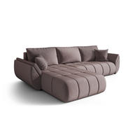 ECKSOFA TOKYO PREMIUM mit Schlaffunktion, Stoff MONOLITH, Lila, Links - Lila, Holz (280/190cm) - Kaiser Möbel