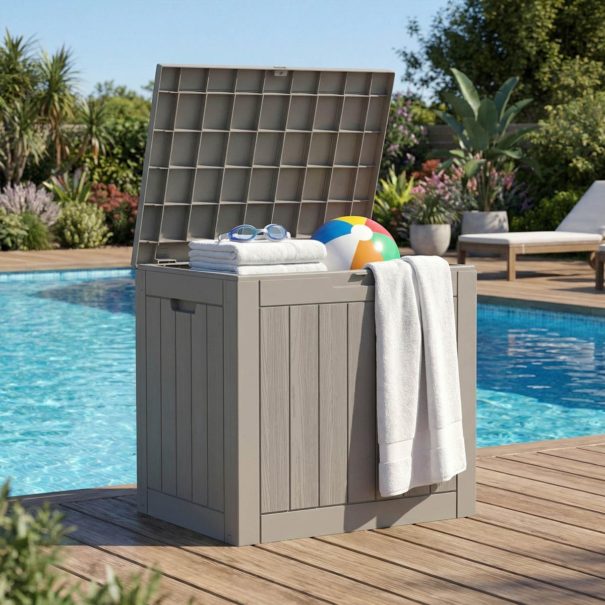 GARTENBOX 117L Grau - Grau, Kunststoff (56/53.2/43.1cm) - Akord