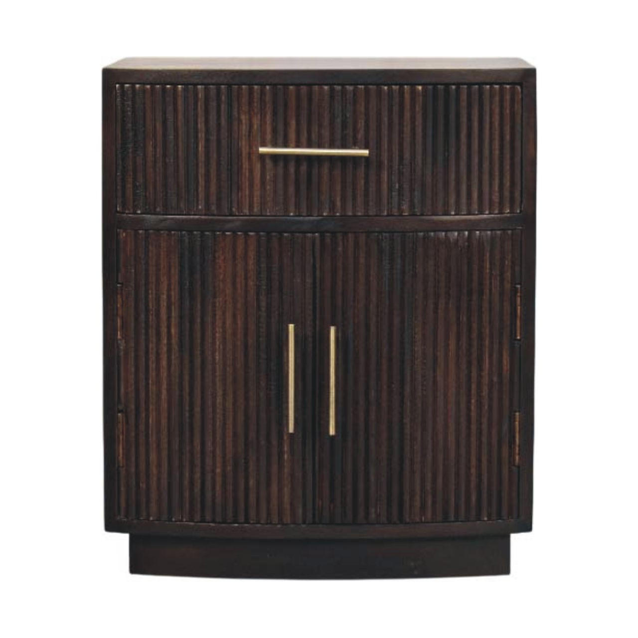 Artisan Furniture KONZOLOVÝ STOLEK v tmavém odstínu uhlíkového jasanu, 2 police, hnědý s uhlíkovou povrchovou úpravou