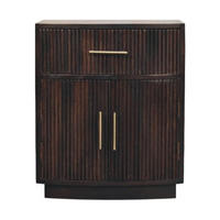 NACHTTISCH mit Samt-Mokka-Finish, 1 Schublade, 2 offene Ablagen, dunkelbraun - Dunkelbraun, Holz (50/60/40cm) - Artisan Furniture