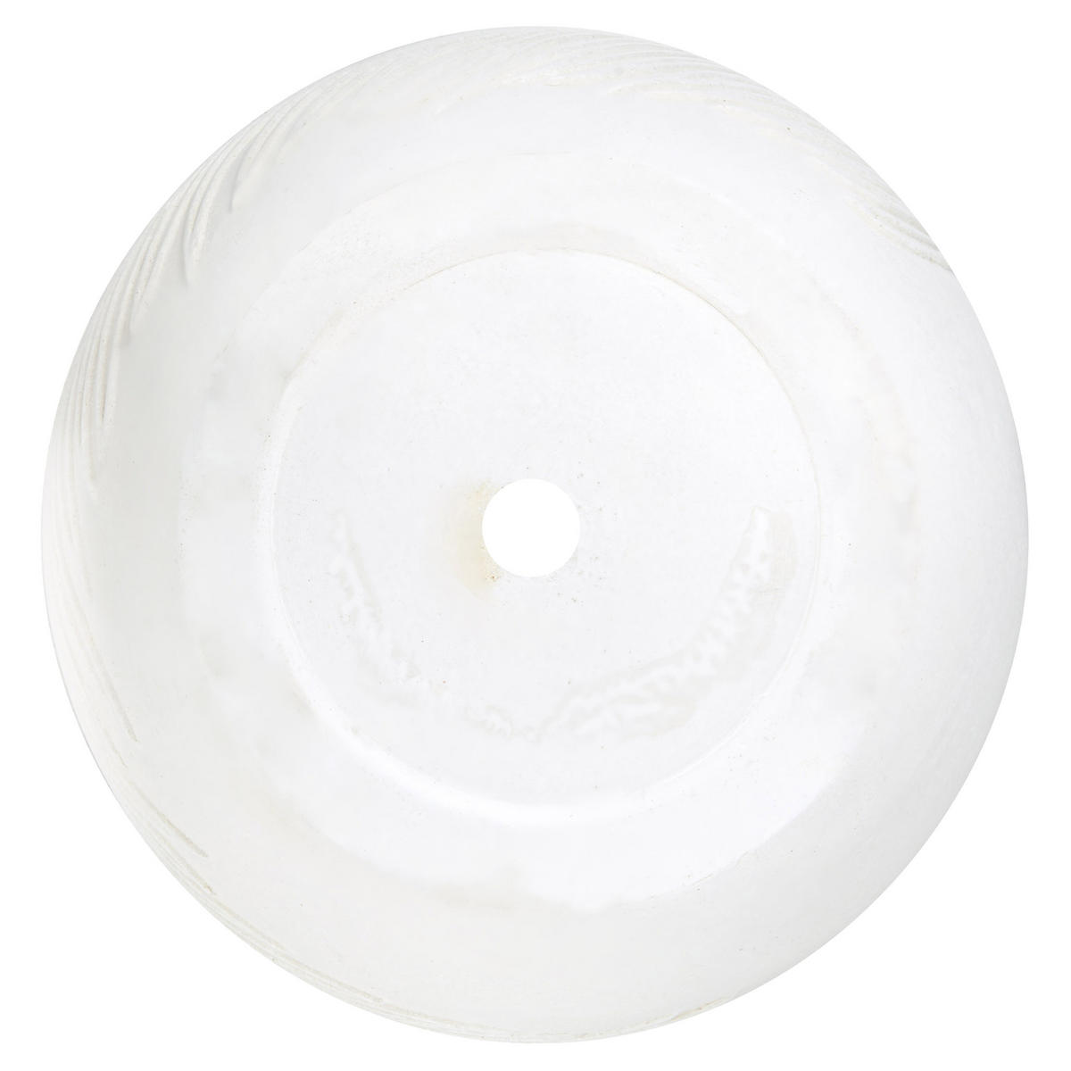 CVETLIČNI LONEC kremasto bela okrogel 35/35/19 cm Ftero - bela, naravni materiali (19cm) - Beliani